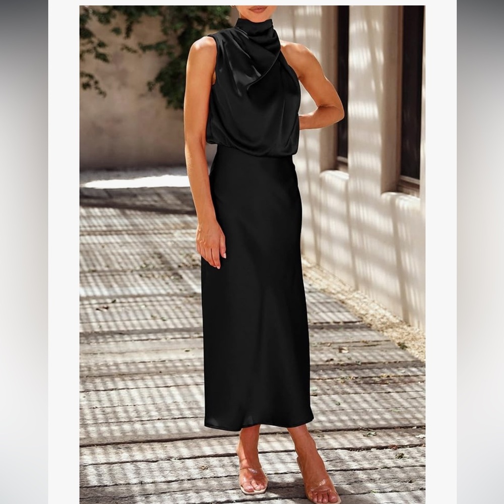 NWT Prettygarden Maxi Satin Dress